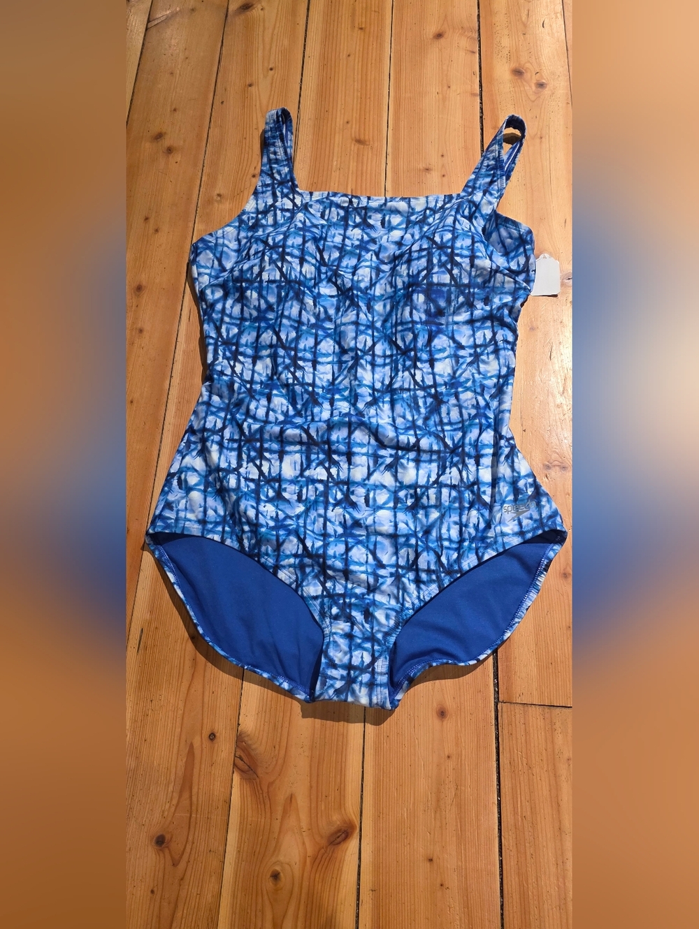 Speedo Blue Tie-Dye Print One-Piece Swimsuit